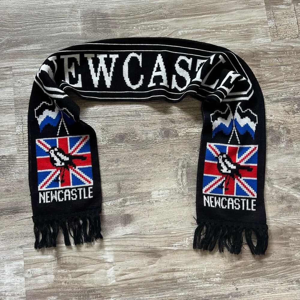 Newcastle Made in the UK black knitwear outerwear scarf accessory